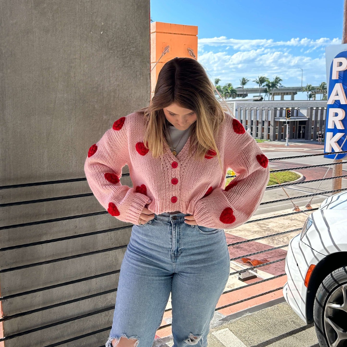 3D Heart Cardigan