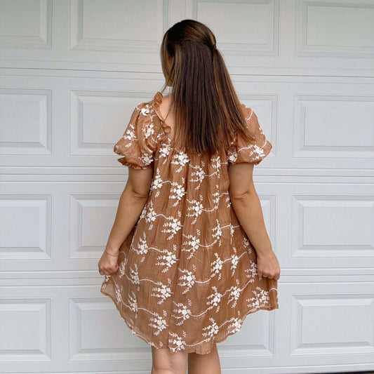 Embroidered Floral Dress Back