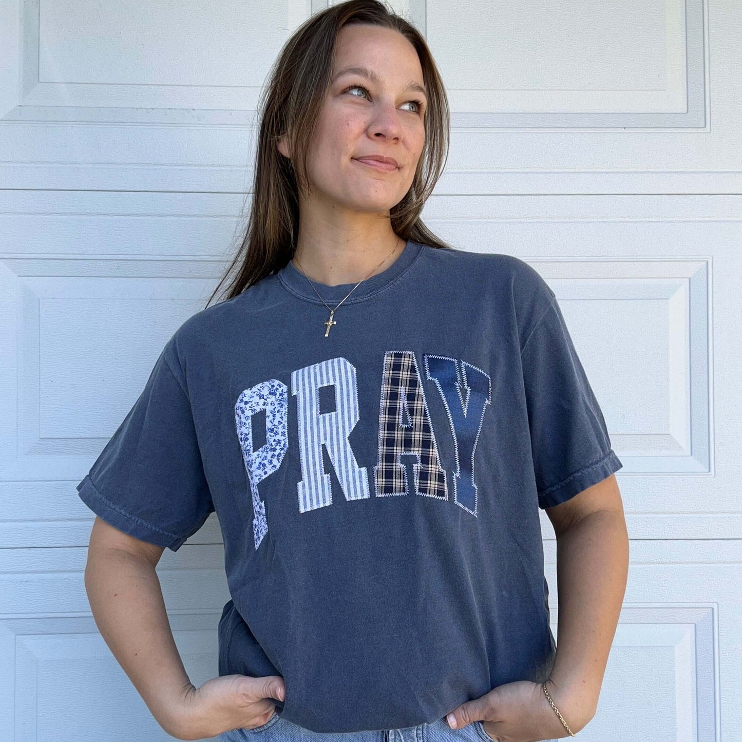 Embroidered Pray T-Shirt