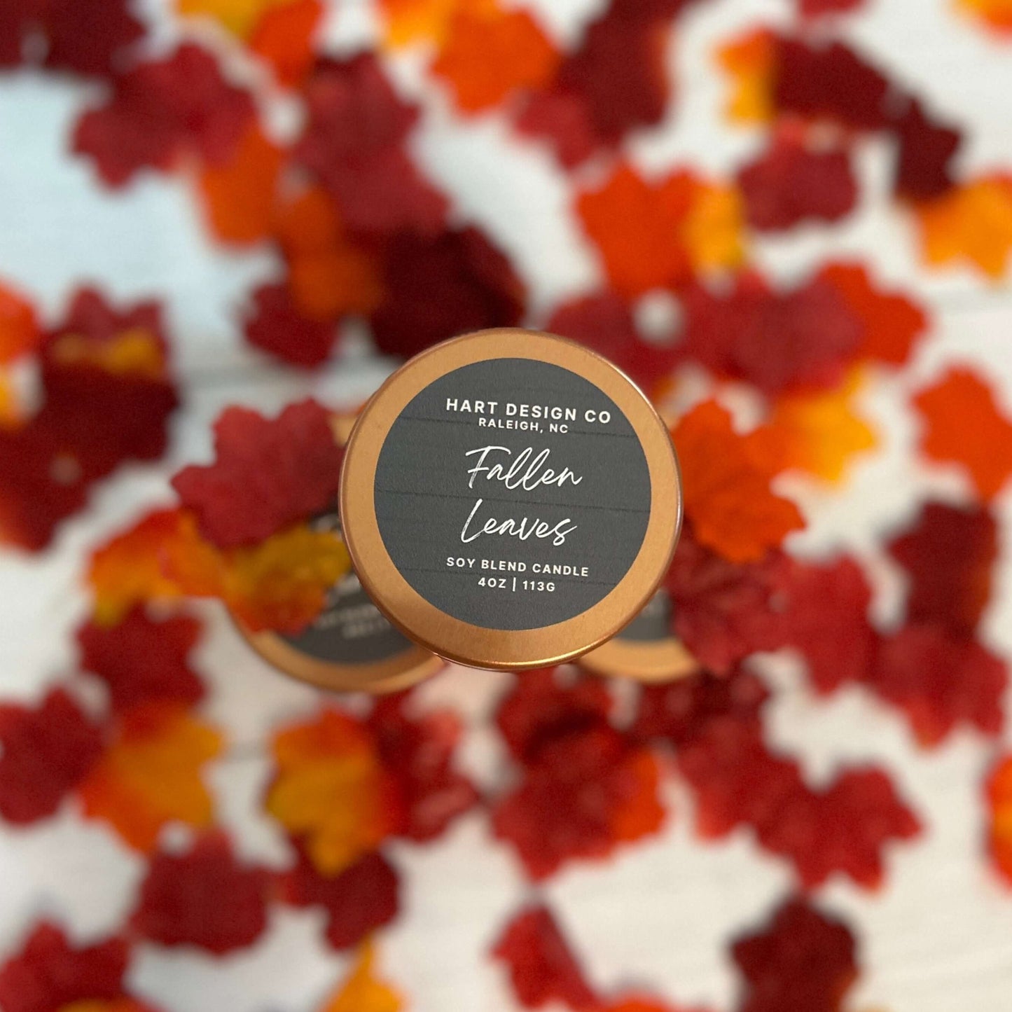 Fallen Leaves Candle Flat lay