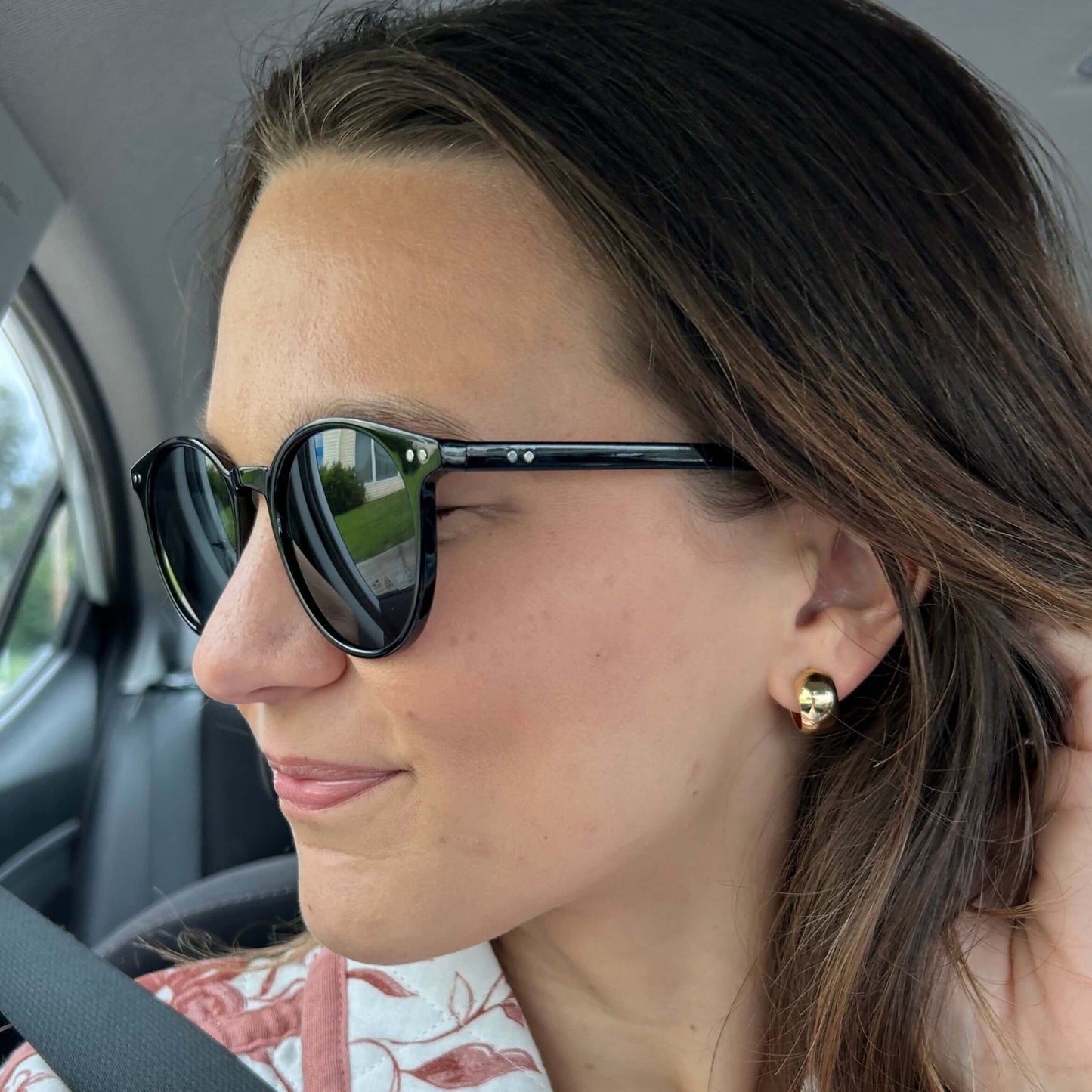 Gold Filled Hoop Earrings side view