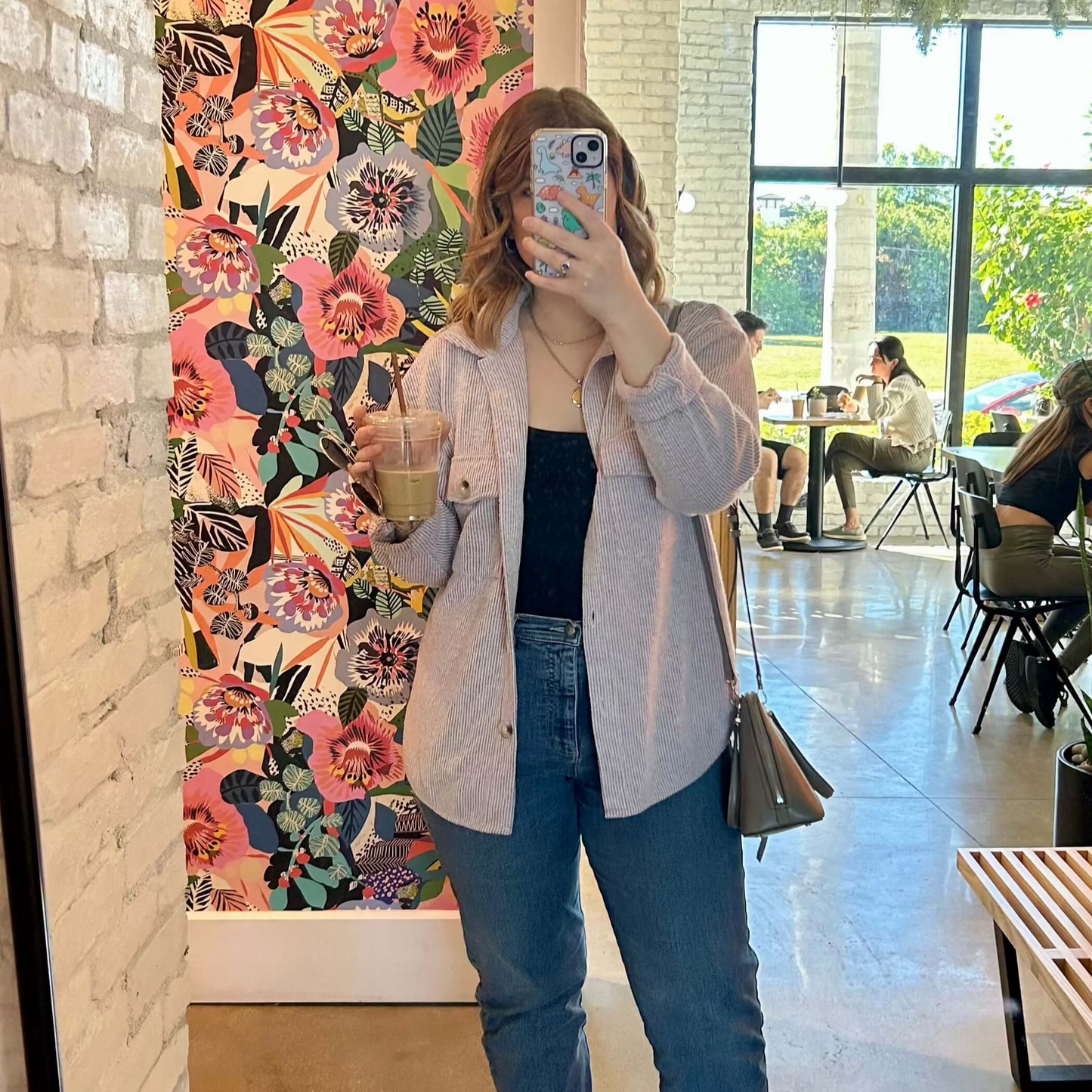 Lavender Shacket Mirror Pic