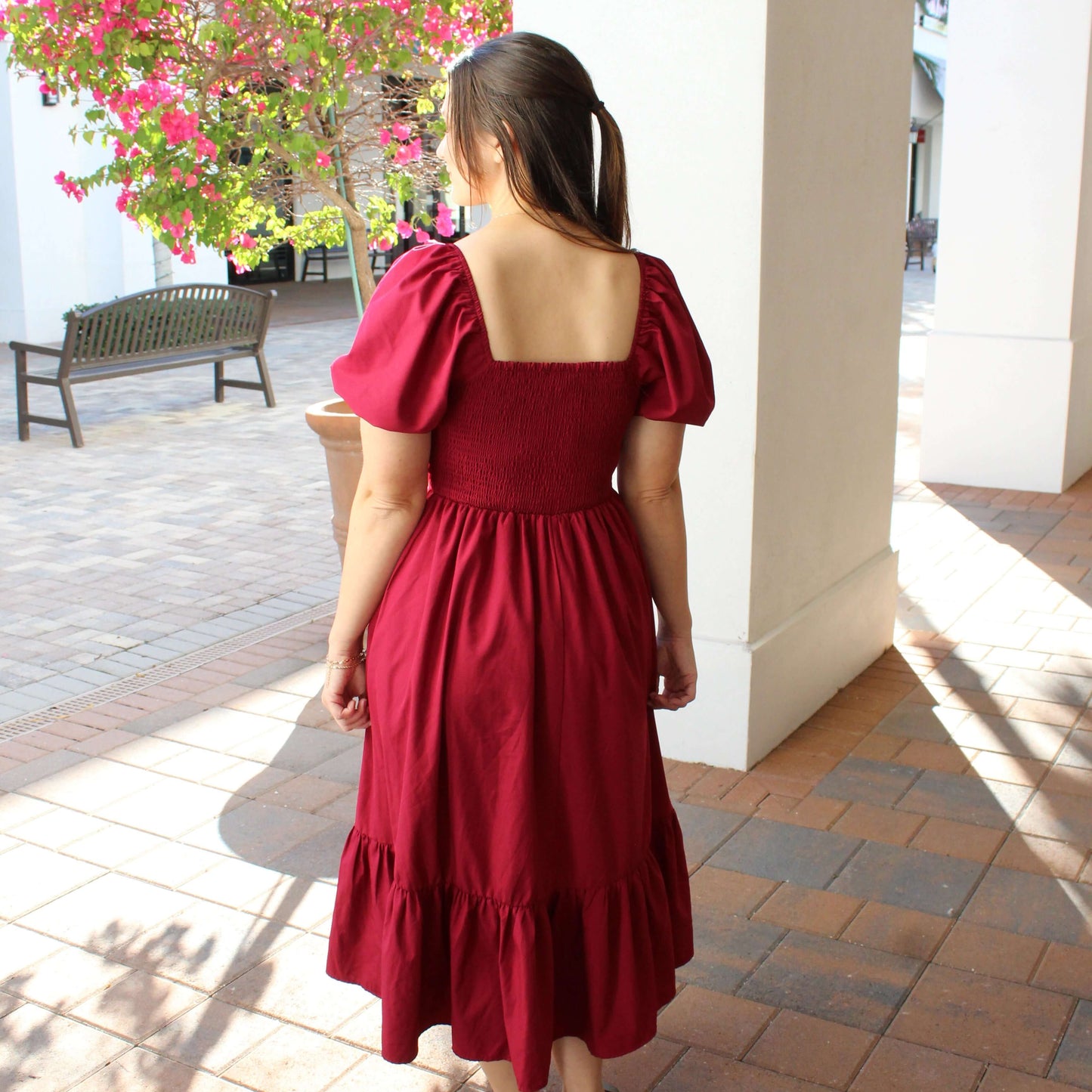 Perfect Red Midi Dress back