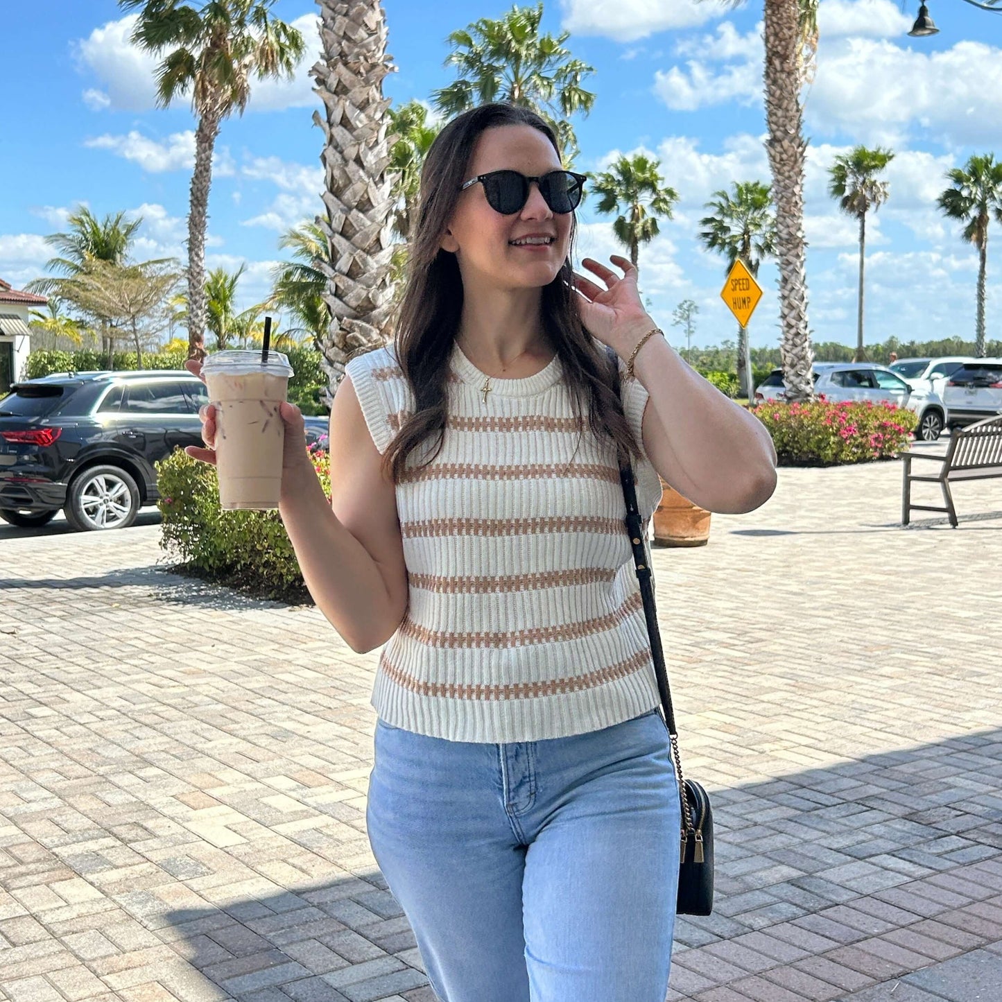 Sanibel Knit Tank Front - Neutral