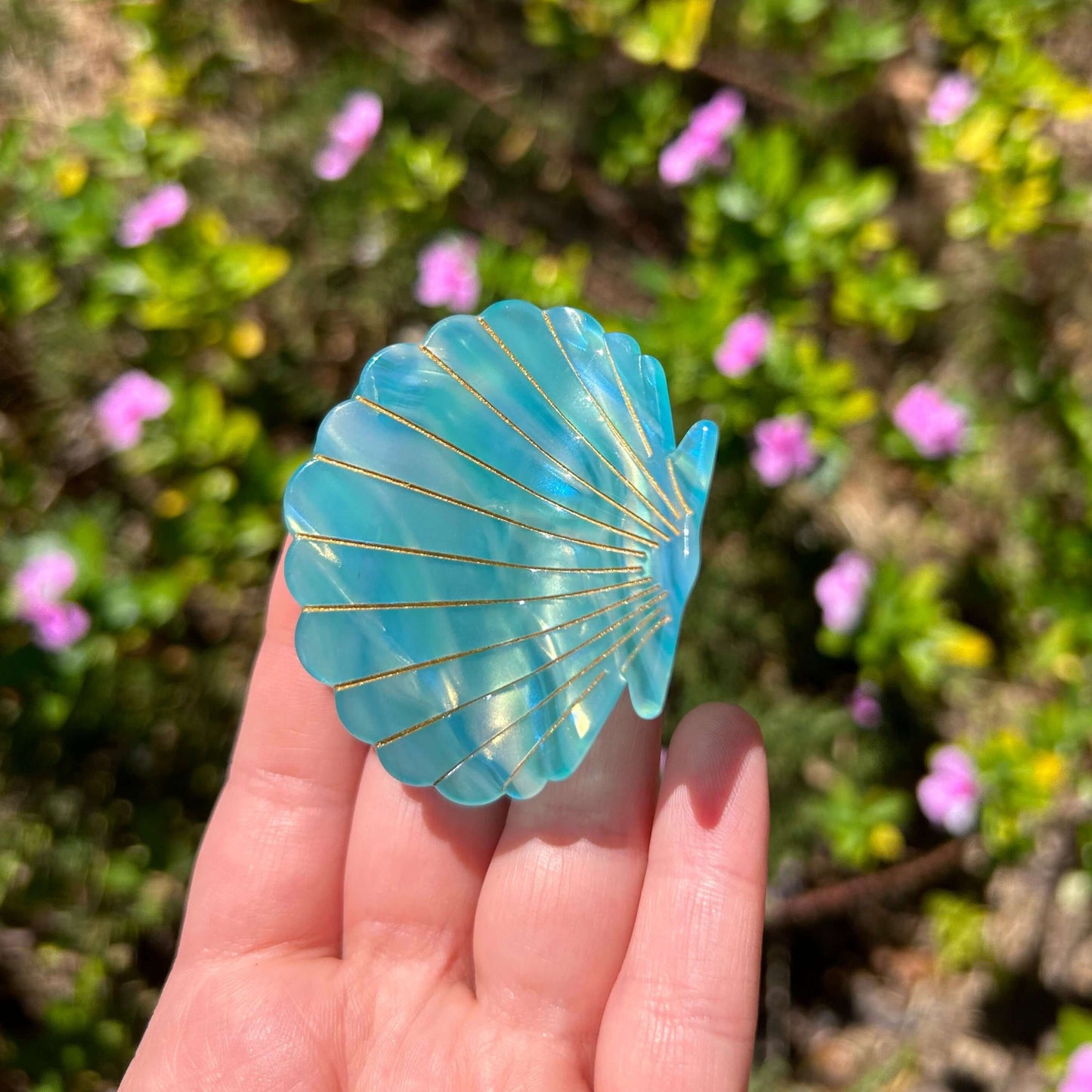 Seashell Claw Clip Ocean Blue