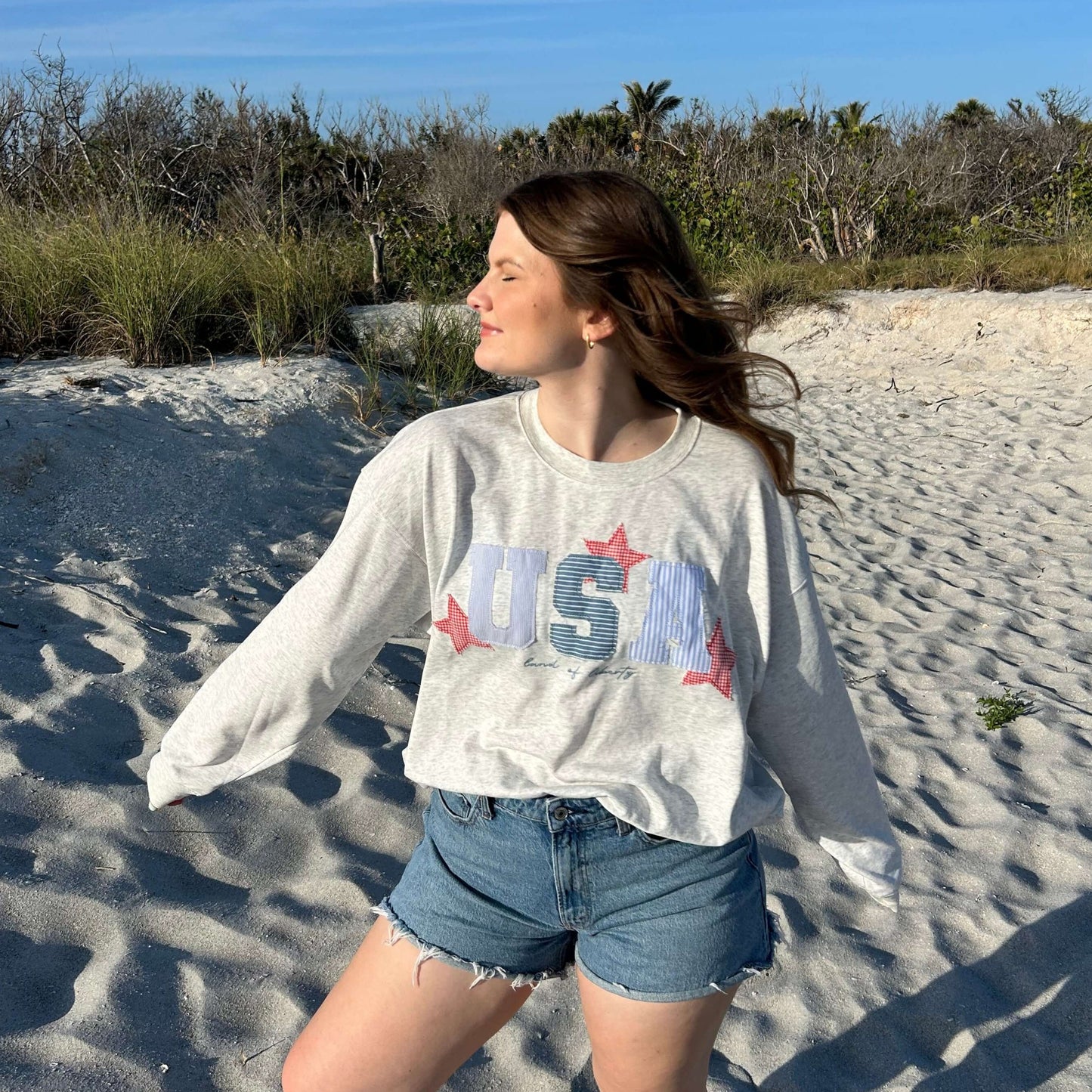 USA Patchwork Crewneck