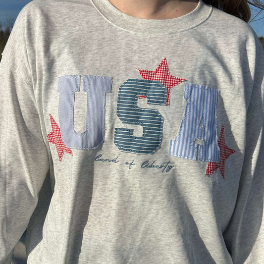 USA Patchwork Crewneck Details