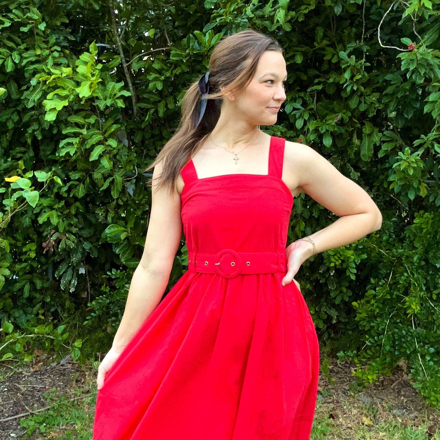 Women's Red Midi Dress