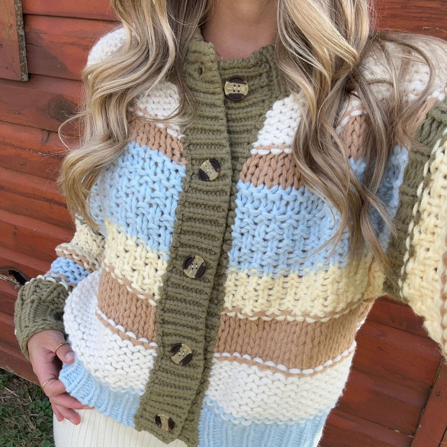 Women’s knit striped cardigan