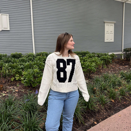 87 Cable Knit Sweater front