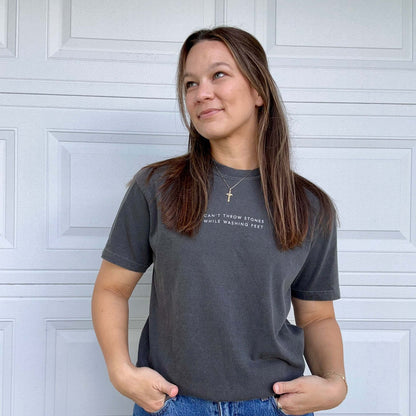 Can't throw stones graphic tee