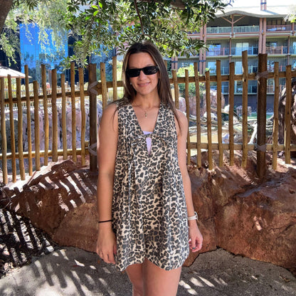 Cheetah Print Romper Front