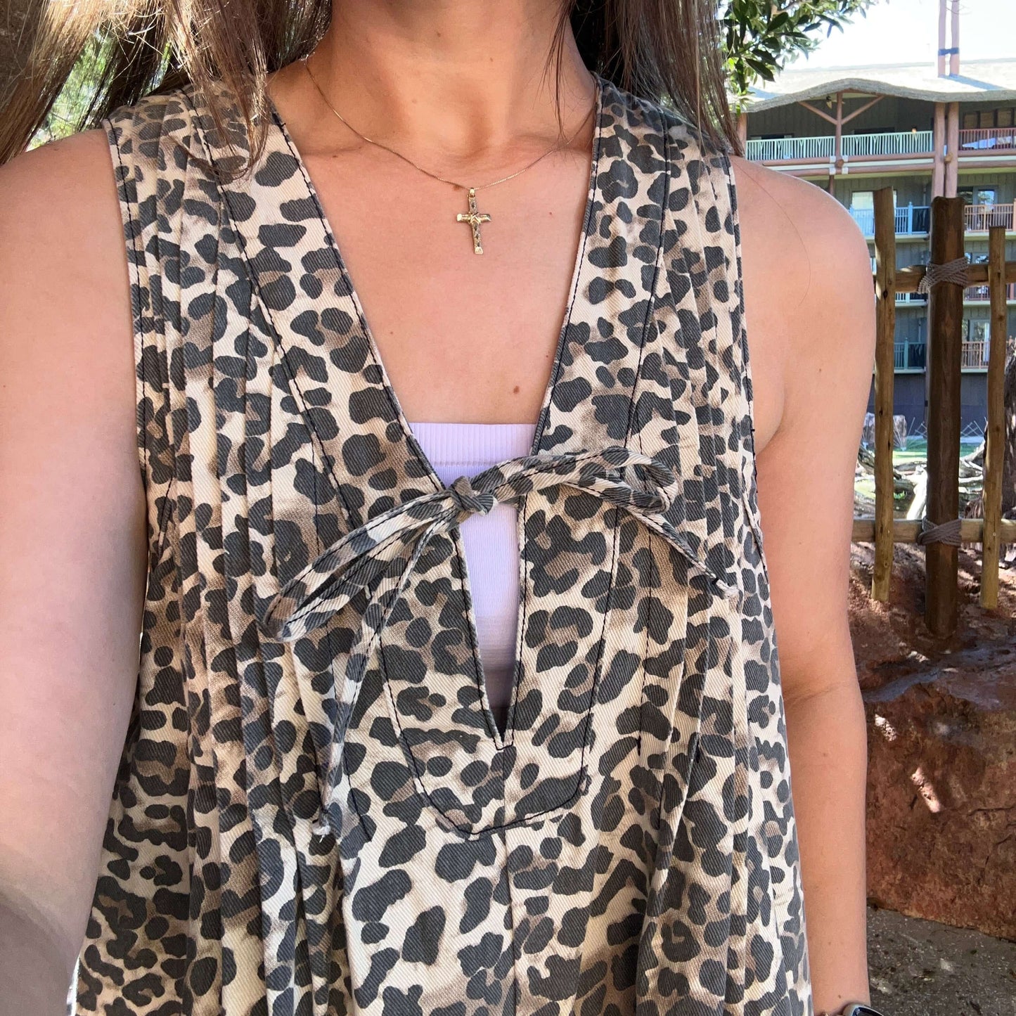 Cheetah Romper Close Up