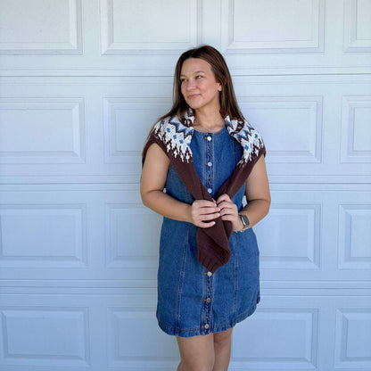 Denim Dress with Sweater