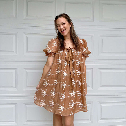 Embroidered Floral Dress