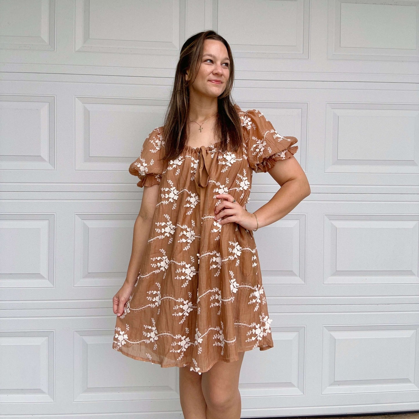 Embroidered Mini Dress