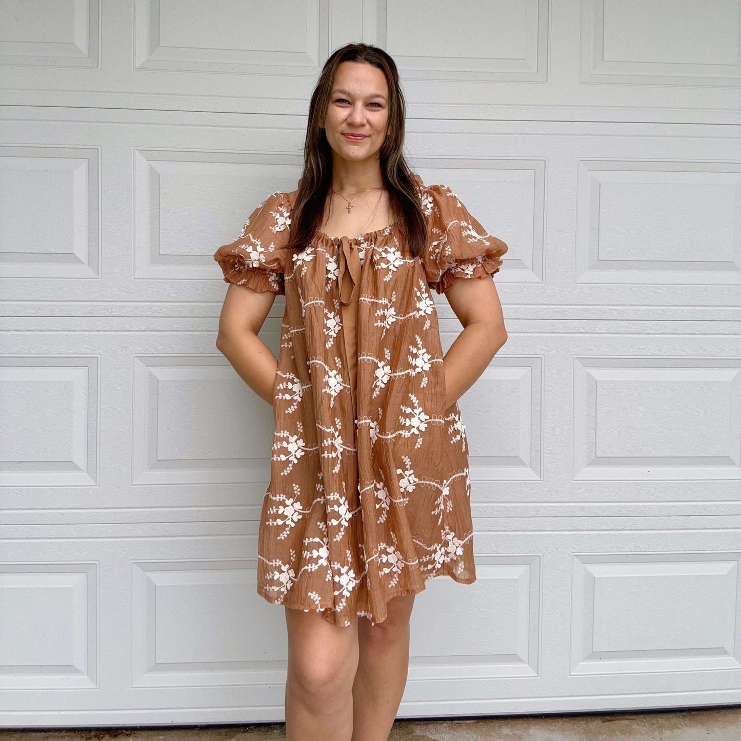 Embroidered Mini Dress Front
