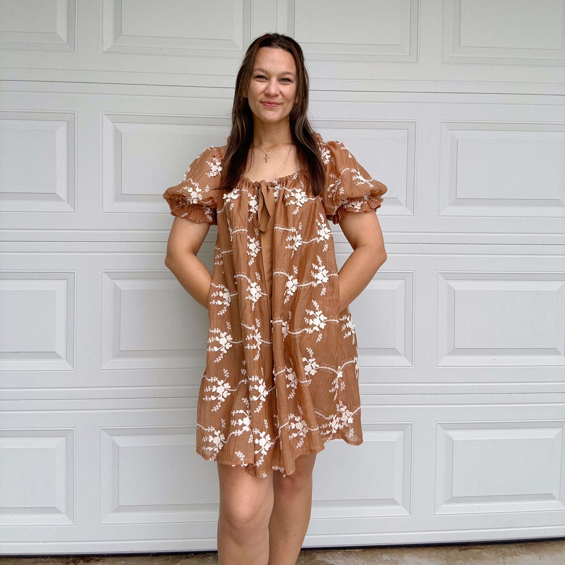 Embroidered Mini Dress Front
