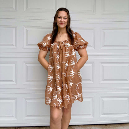 Embroidered Mini Dress Front