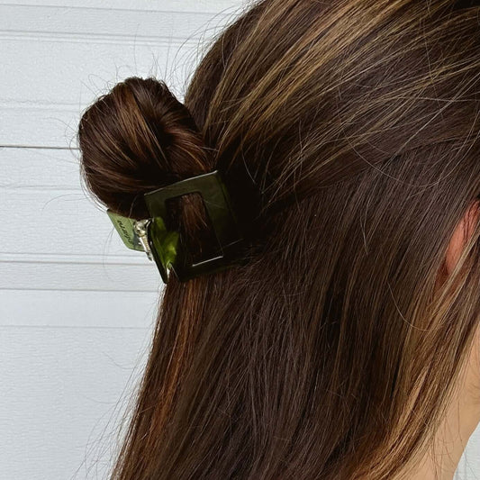 Jade Hair Claw Clip Close Up