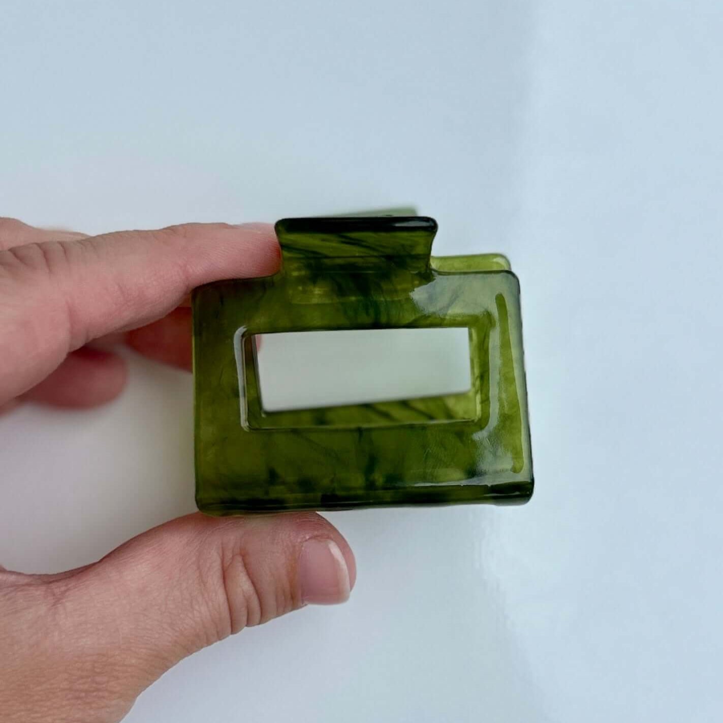 Jade Hair Claw Clip Small Rectangle