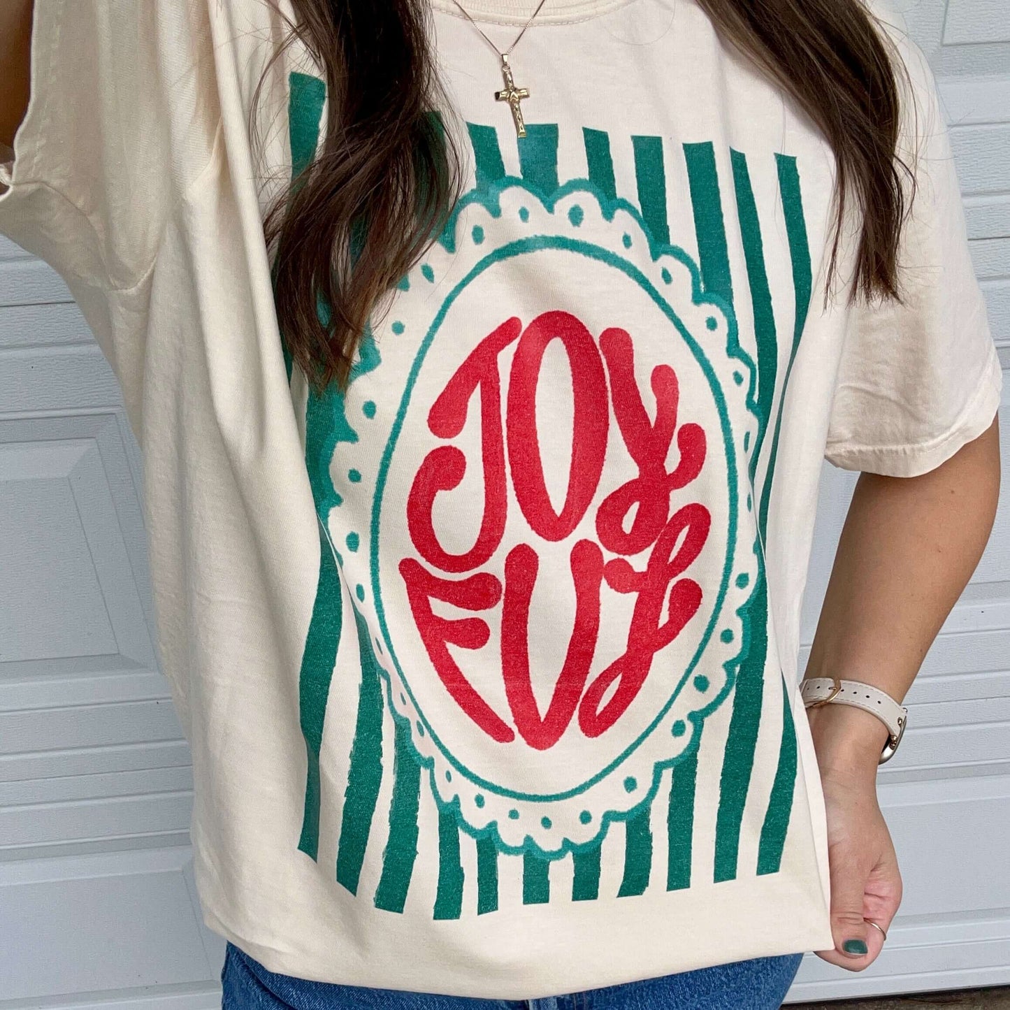 Joyful Tee Shirt Close Up