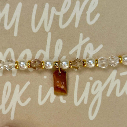Light beaded bracelet details