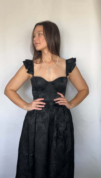 Jacquard Floral midi dress 