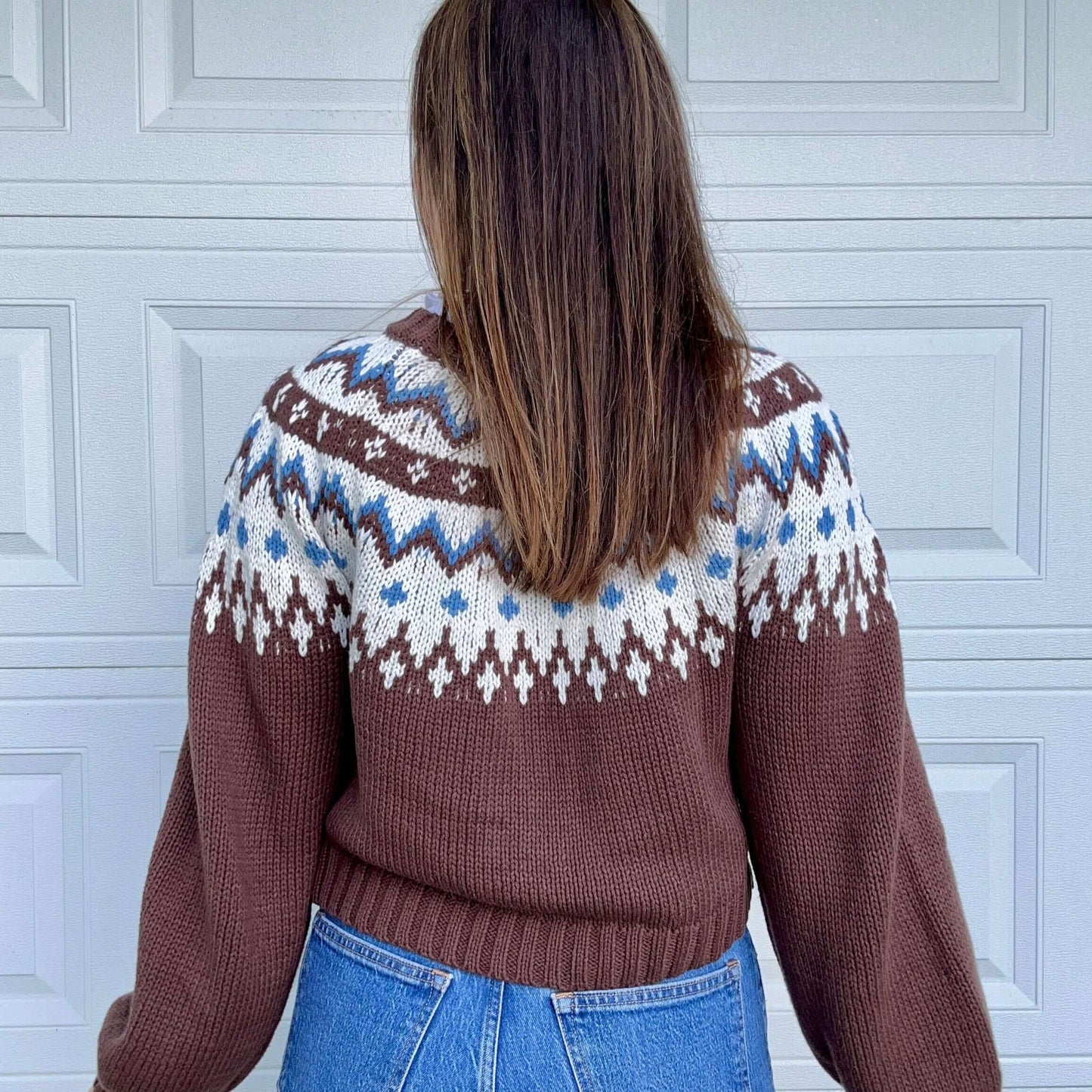 Nordic Print Cardigan Back
