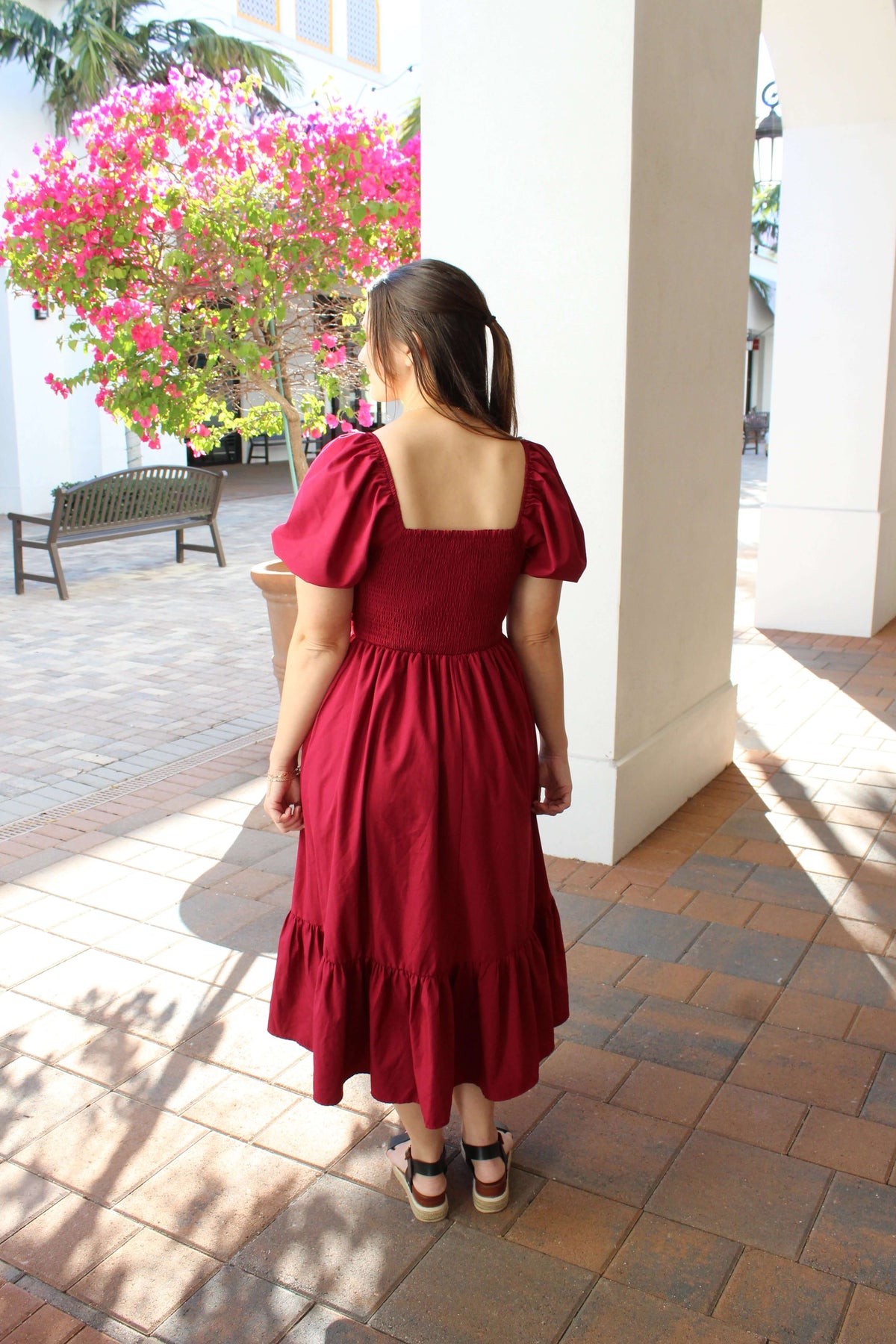 Perfect Red Midi Dress back