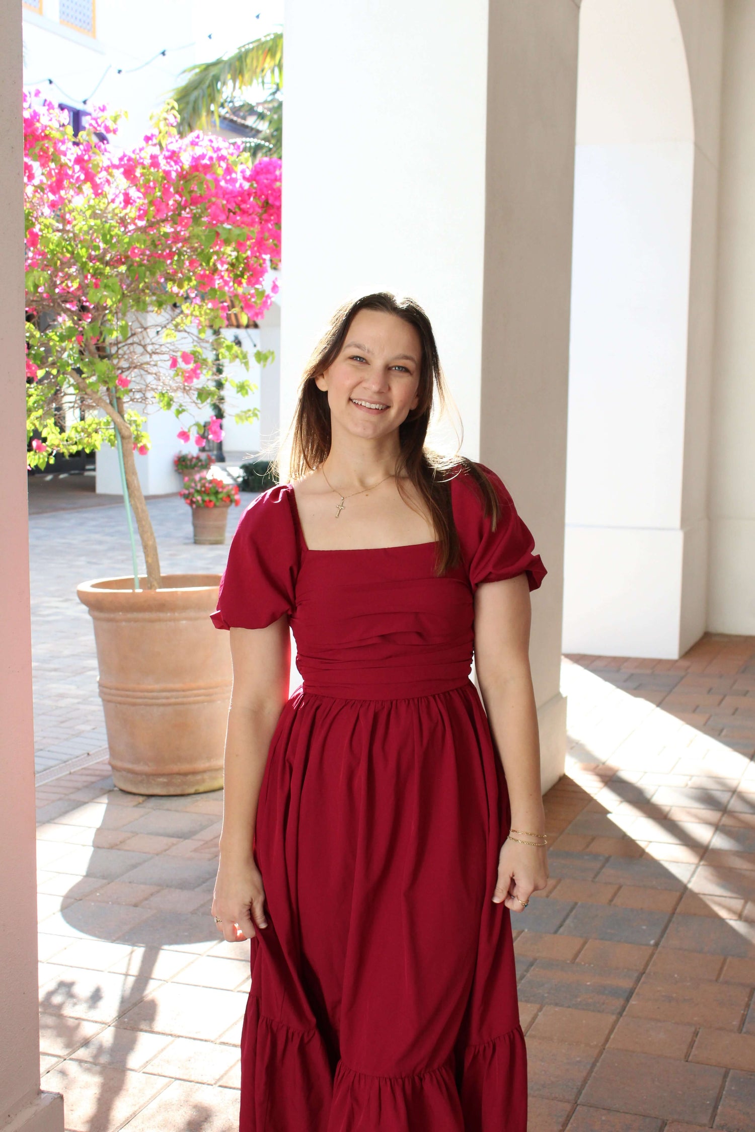 Perfect Red Midi Dress close up