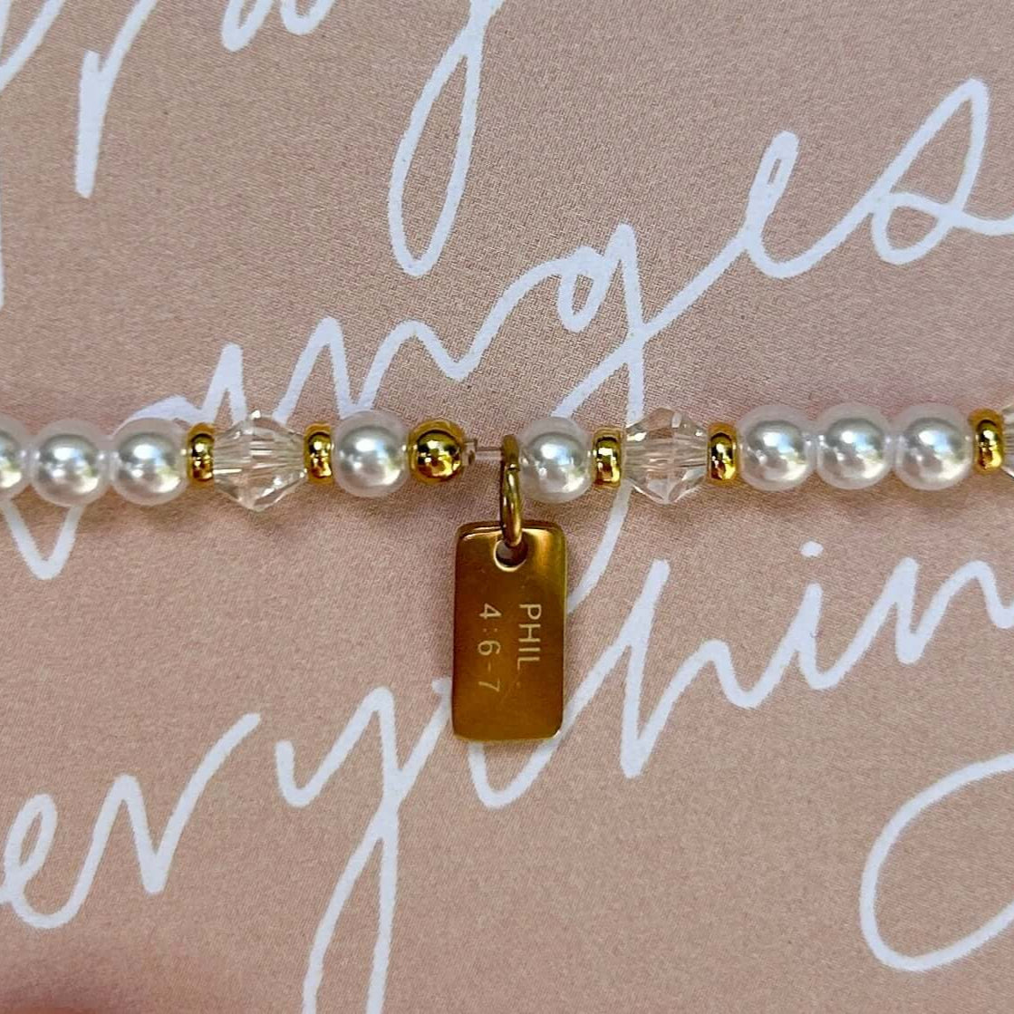 Prayer beaded bracelet details