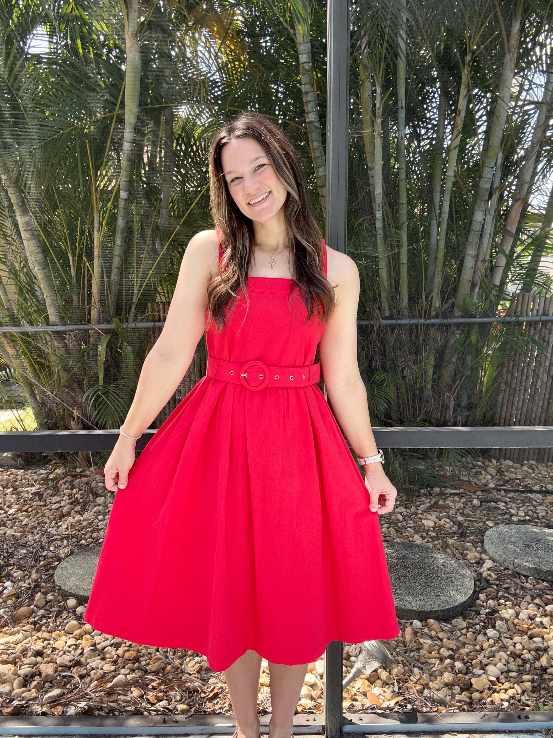 Women's Red Midi Dress | Alyssum and Co. Boutique