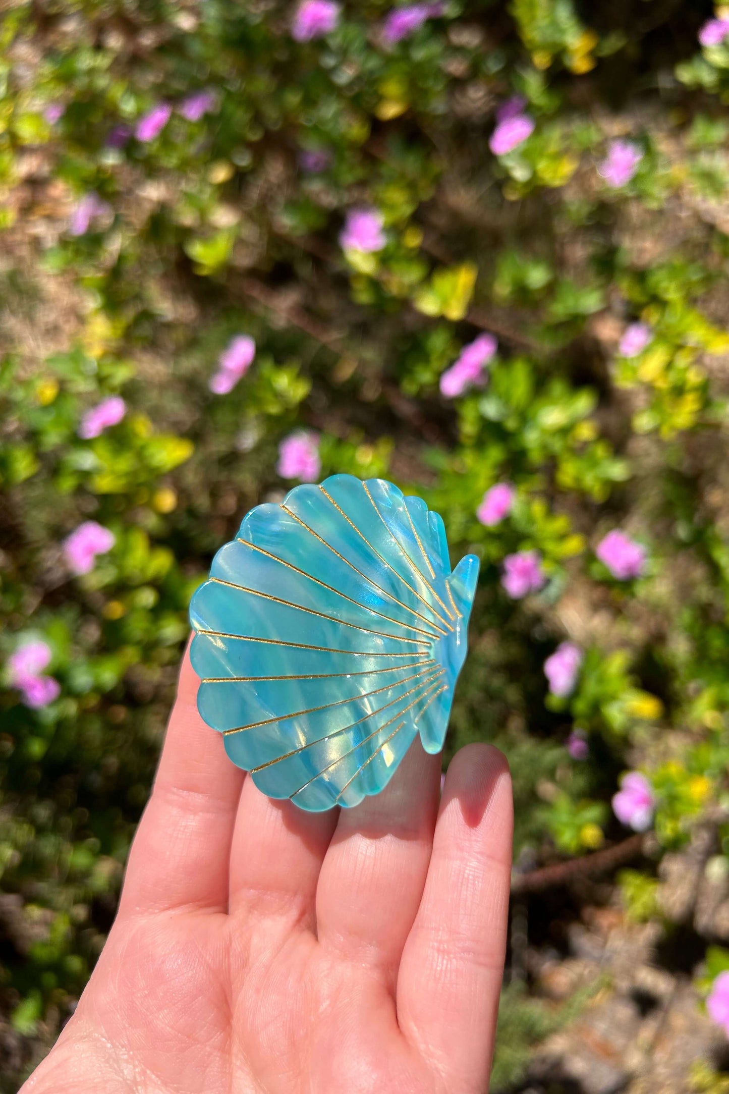 Seashell Claw Clip Ocean Blue