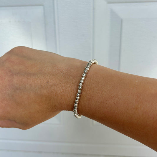 Silver beaded bracelet