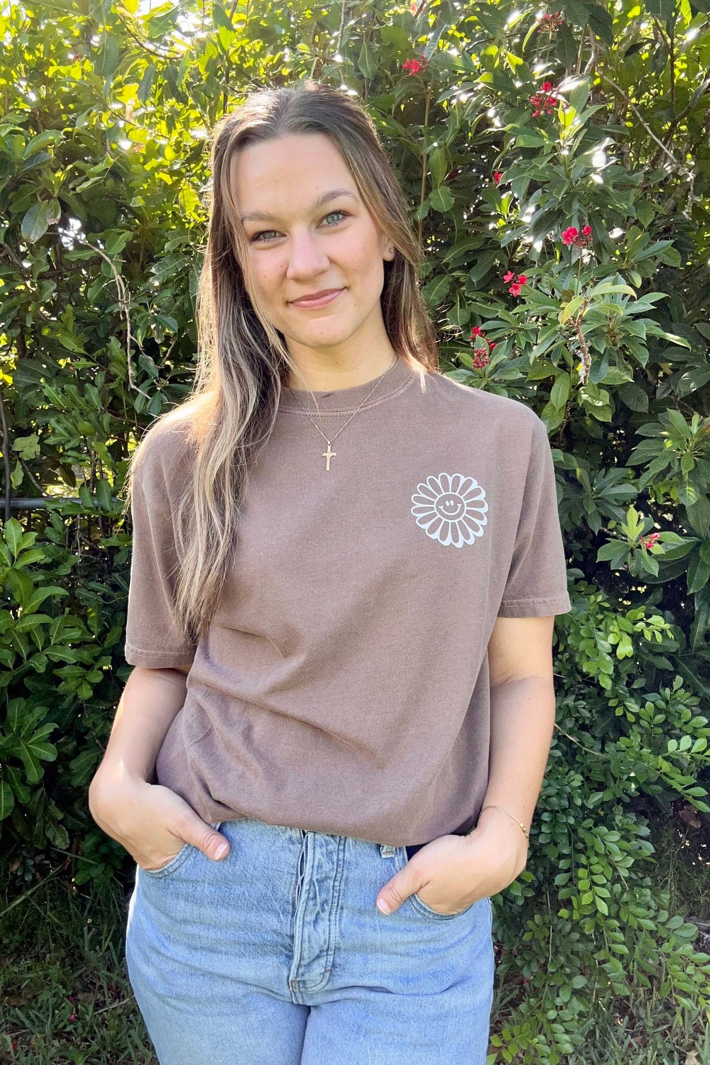 Turn your worries into prayers tee front