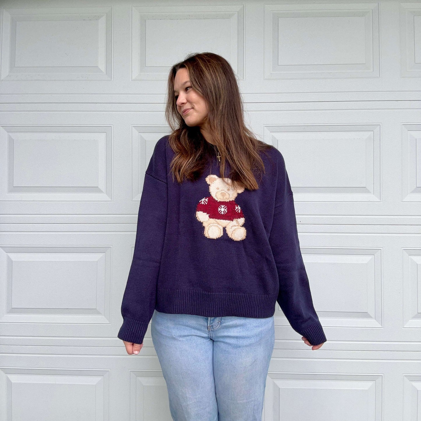 Winter bear sweater front 