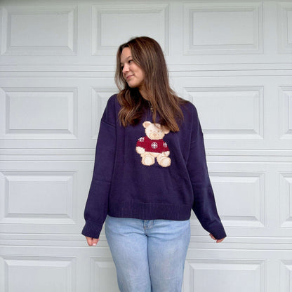 Winter bear sweater front 