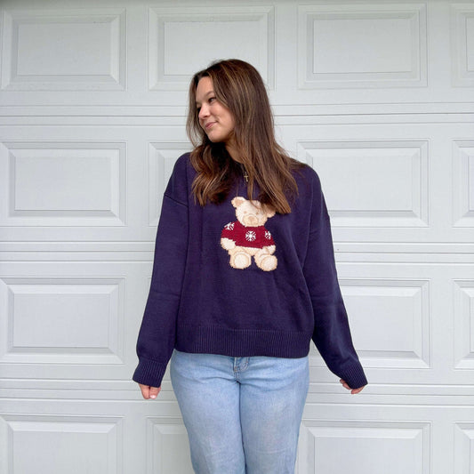 Winter bear sweater front 