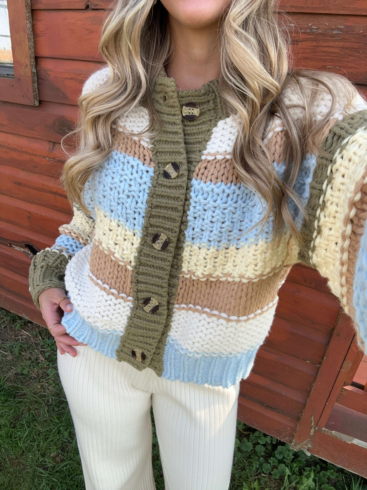 Women’s knit striped cardigan