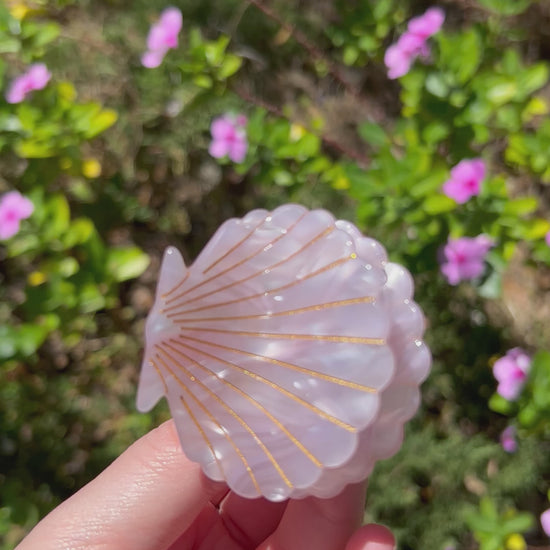 Seashell Claw Clip Iridescent Lilac Video