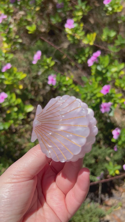 Seashell Claw Clip Iridescent Lilac Video