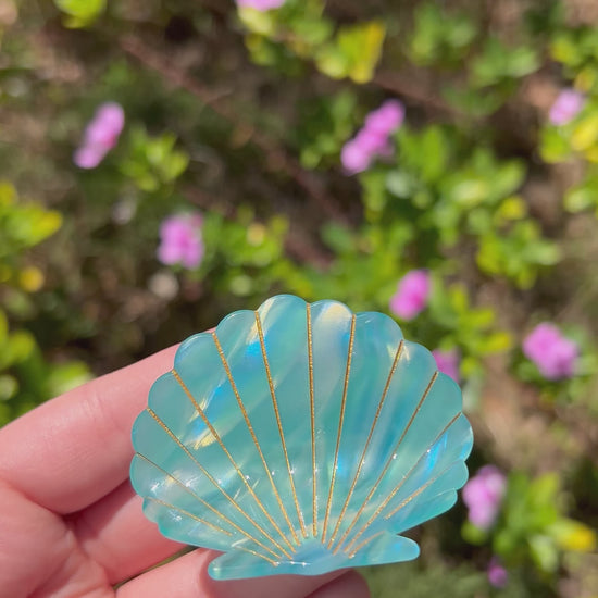 Seashell Claw Clip Ocean Blue Video