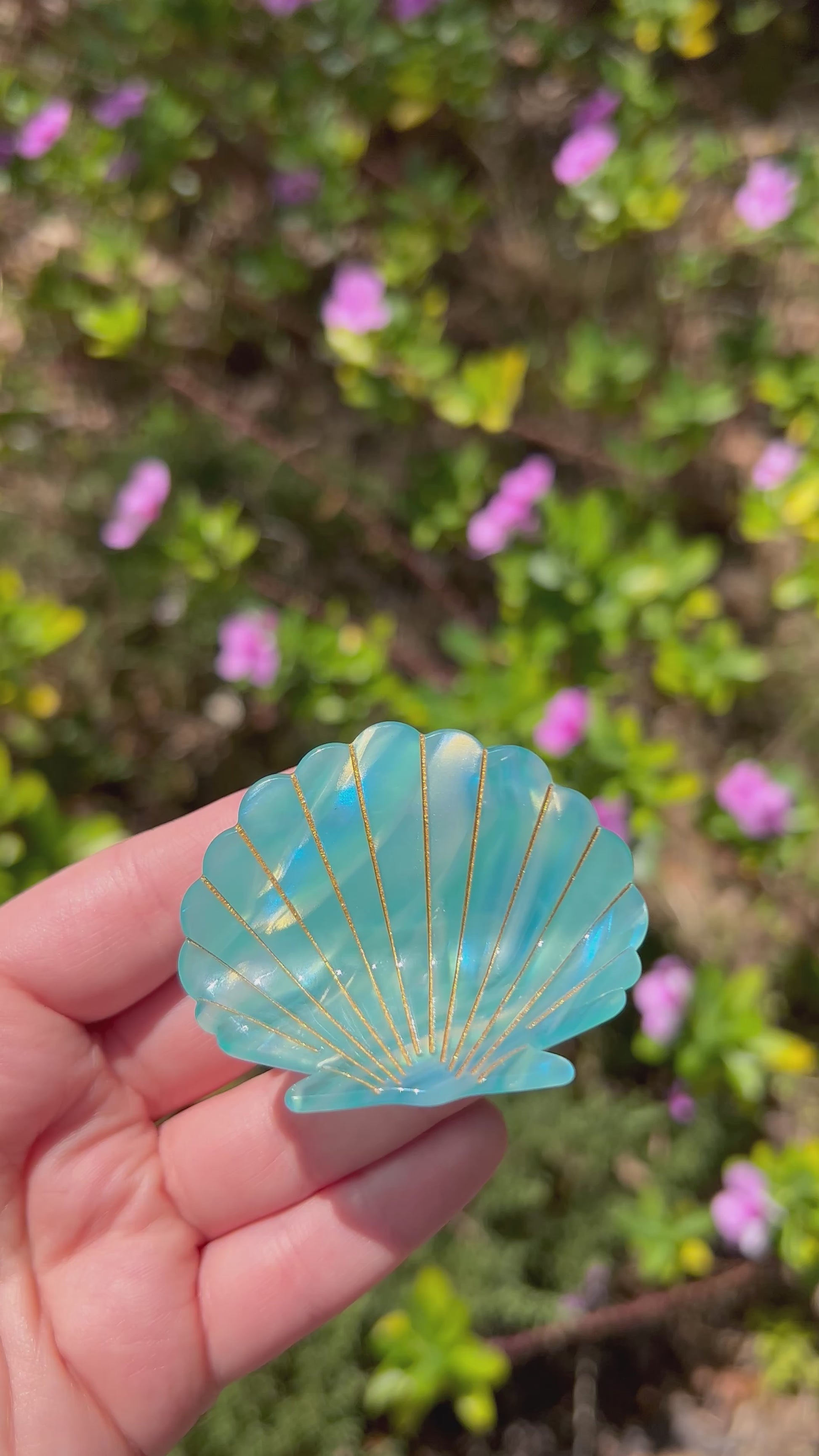 Seashell Claw Clip Ocean Blue Video