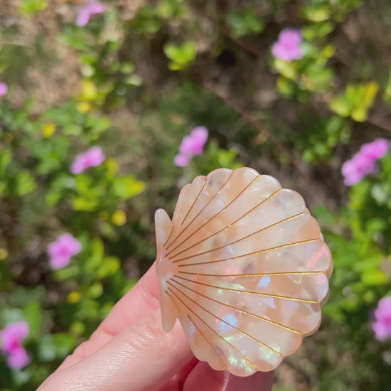 Seashell Claw Clip Peach Video