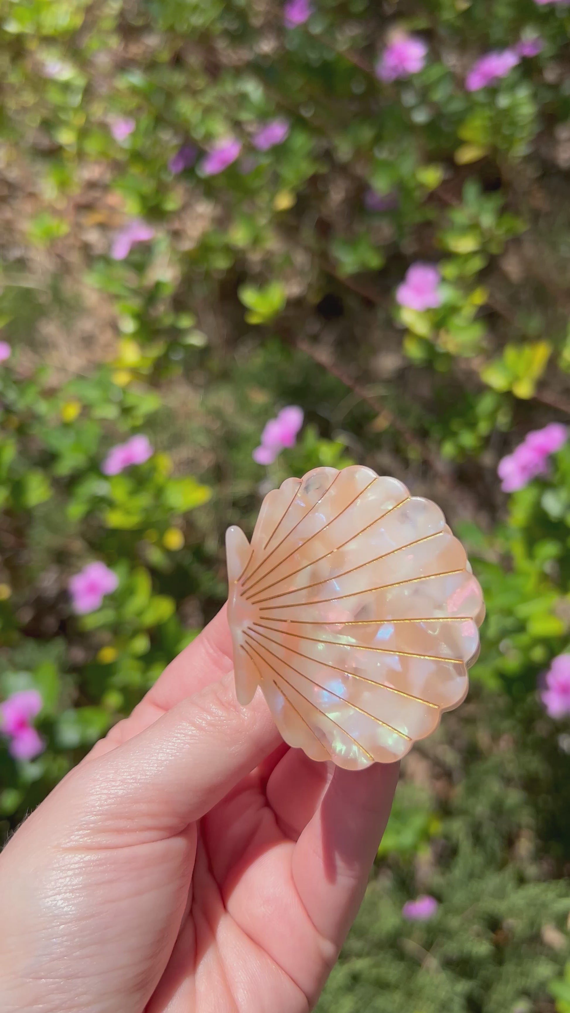 Seashell Claw Clip Peach Video