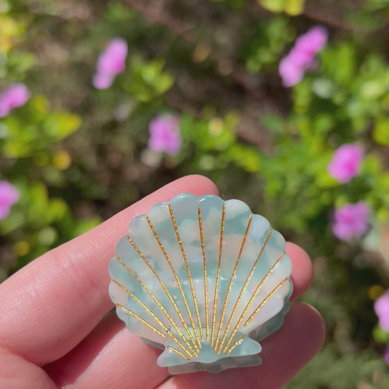 Seashell Claw Clip Sky Blue Video