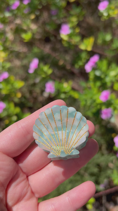 Seashell Claw Clip Sky Blue Video